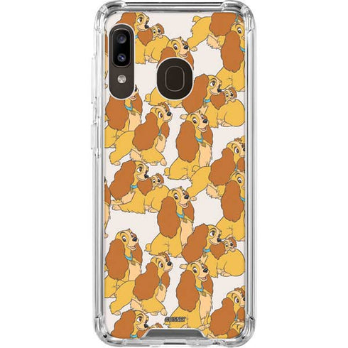 Disney Lady & The Tramp Lady Pattern Galaxy A30 Clear Case