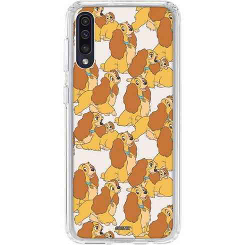 Disney Lady & The Tramp Lady Pattern Galaxy A50 Clear Case