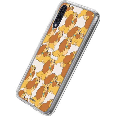 Disney Lady & The Tramp Lady Pattern Galaxy A50 Clear Case