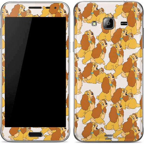 Disney Lady & The Tramp Lady Pattern Galaxy J3 Skin