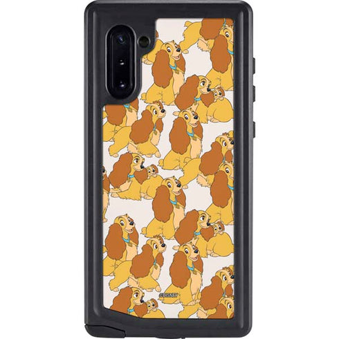 Disney Lady & The Tramp Lady Pattern Galaxy Note 10 Waterproof Case