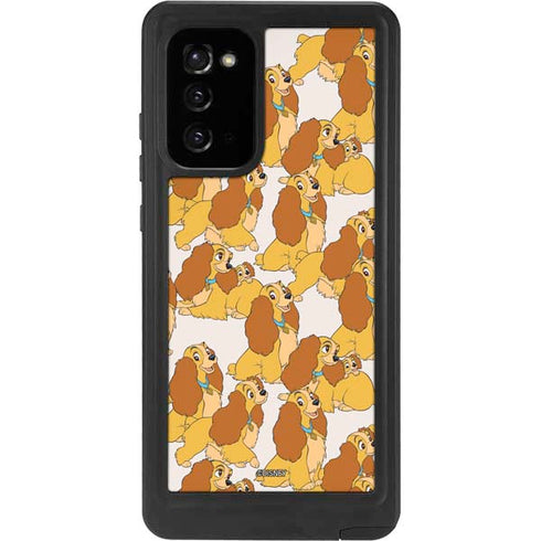 Disney Lady & The Tramp Lady Pattern Galaxy Note20 5G Waterproof Case