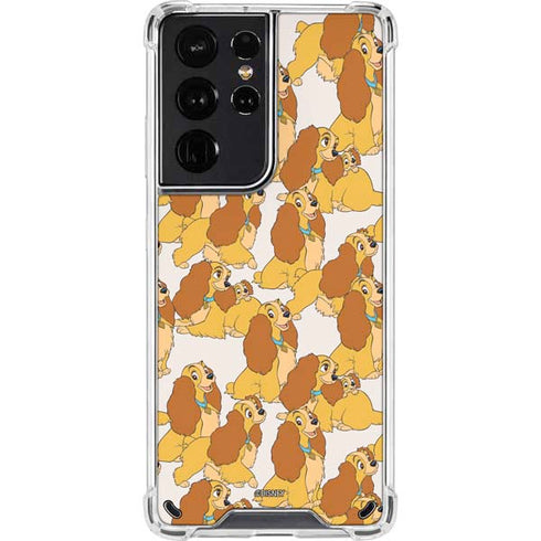 Disney Lady & The Tramp Lady Pattern Galaxy S21 Ultra 5G Clear Case