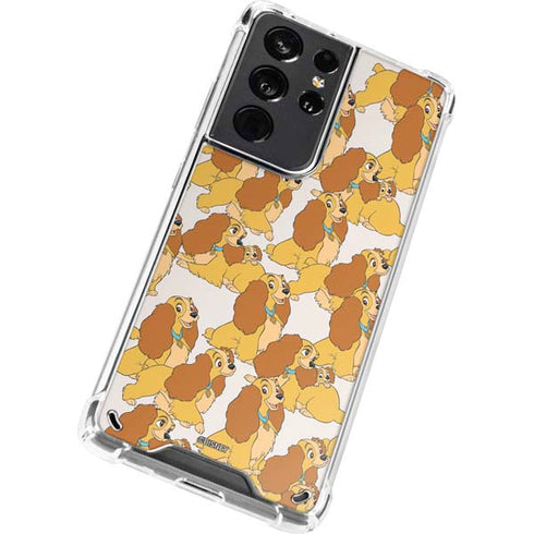 Disney Lady & The Tramp Lady Pattern Galaxy S21 Ultra 5G Clear Case