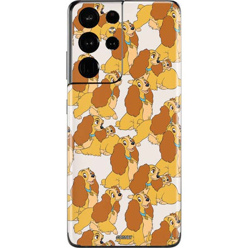 Disney Lady & The Tramp Lady Pattern Galaxy S21 Ultra 5G Skin