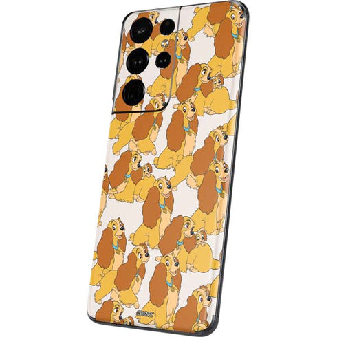 Disney Lady & The Tramp Lady Pattern Galaxy S21 Ultra 5G Skin
