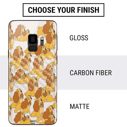 Disney Lady & The Tramp Lady Pattern Galaxy S9 Skin