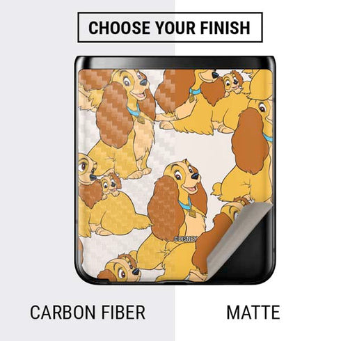 Disney Lady & The Tramp Lady Pattern Galaxy Z Flip Skin