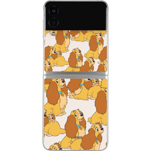 Disney Lady & The Tramp Lady Pattern Galaxy Z Flip3 5G Skin