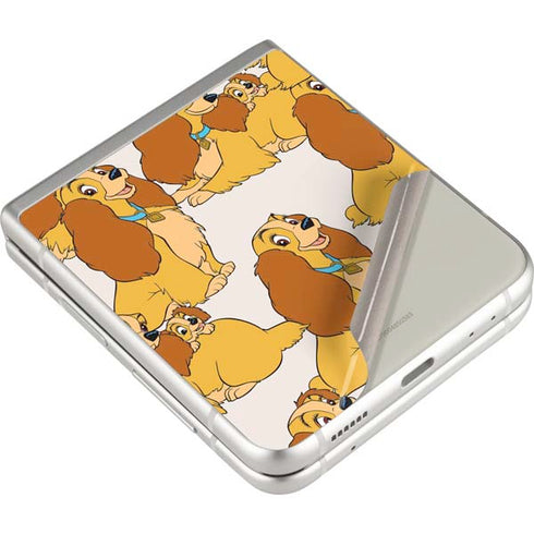 Disney Lady & The Tramp Lady Pattern Galaxy Z Flip3 5G Skin