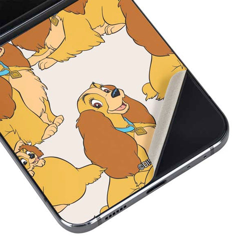 Disney Lady & The Tramp Lady Pattern Galaxy Z Flip5 5G Skin