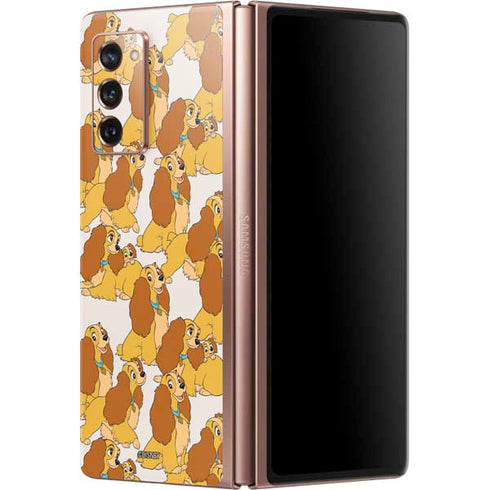 Disney Lady & The Tramp Lady Pattern Galaxy Z Fold2 5G Skin
