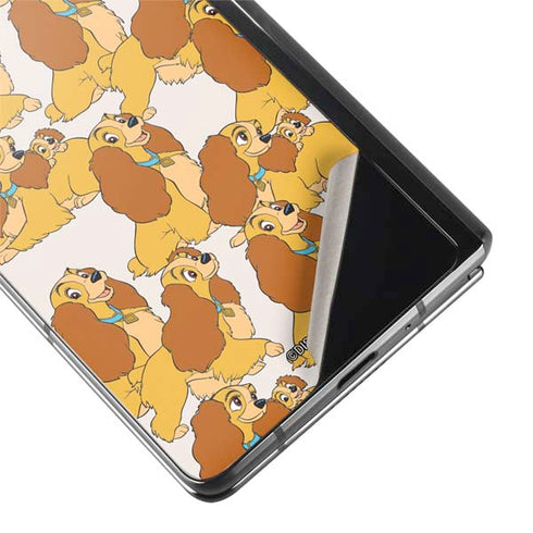 Disney Lady & The Tramp Lady Pattern Galaxy Z Fold2 5G Skin