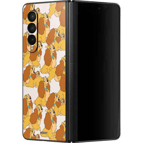 Disney Lady & The Tramp Lady Pattern Galaxy Z Fold3 5G Skin