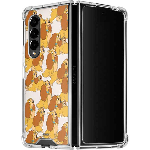 Disney Lady & The Tramp Lady Pattern Galaxy Z Fold4 5G Clear Case