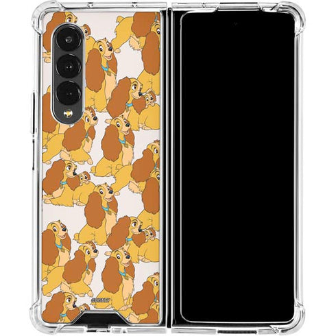 Disney Lady & The Tramp Lady Pattern Galaxy Z Fold4 5G Clear Case