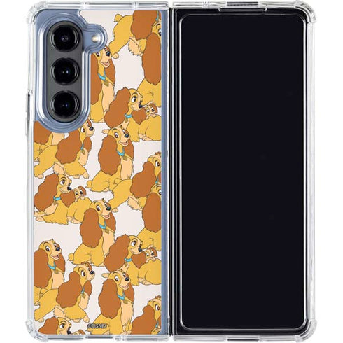 Disney Lady & The Tramp Lady Pattern Galaxy Z Fold5 5G Clear Case