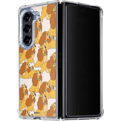 Disney Lady & The Tramp Lady Pattern Galaxy Z Fold5 5G Clear Case