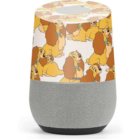 Disney Lady & The Tramp Lady Pattern Google Home Skin