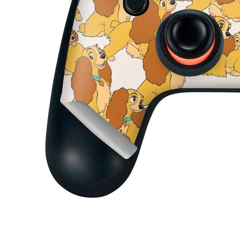 Disney Lady & The Tramp Lady Pattern Google Stadia Controller Skin