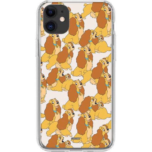 Disney Lady & The Tramp Lady Pattern iPhone 11 Clear Case