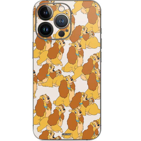 Disney Lady & The Tramp Lady Pattern iPhone 13 Pro Skin