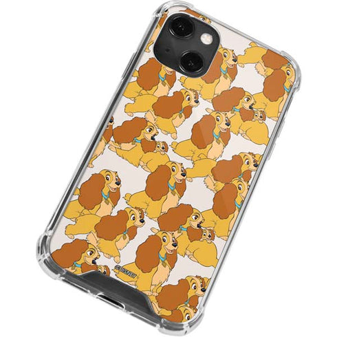 Disney Lady & The Tramp Lady Pattern iPhone 14 Plus Clear Case