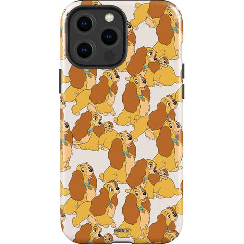Disney Lady & The Tramp Lady Pattern iPhone 14 Pro Max Impact Case