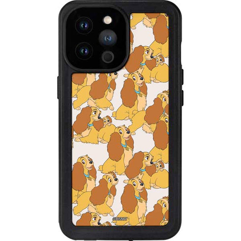 Disney Lady & The Tramp Lady Pattern iPhone 14 Pro Max Waterproof Case