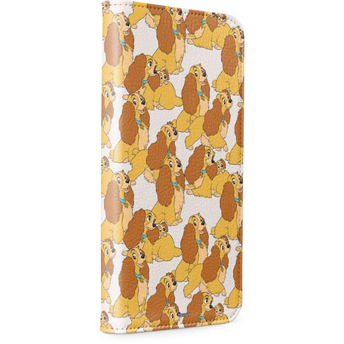 Disney Lady & The Tramp Lady Pattern iPhone 15 Pro Max Folio Case