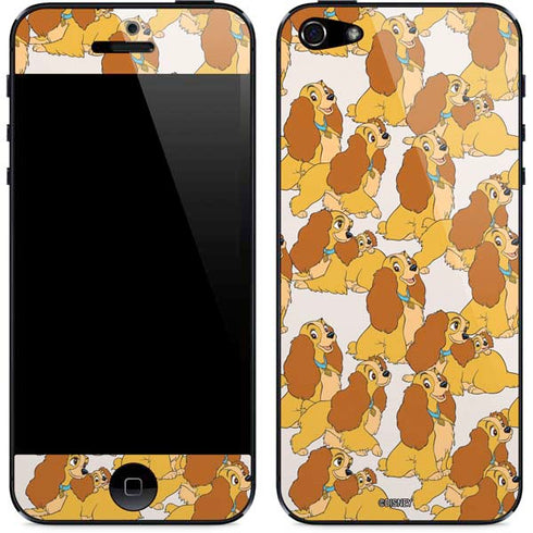 Disney Lady & The Tramp Lady Pattern iPhone 5/5s/5SE Skin