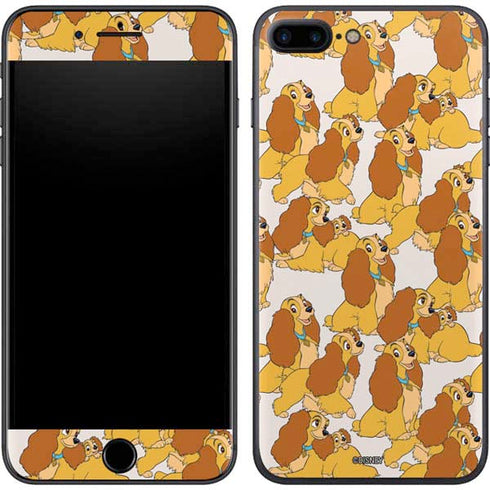 Disney Lady & The Tramp Lady Pattern iPhone 7 Plus Skin