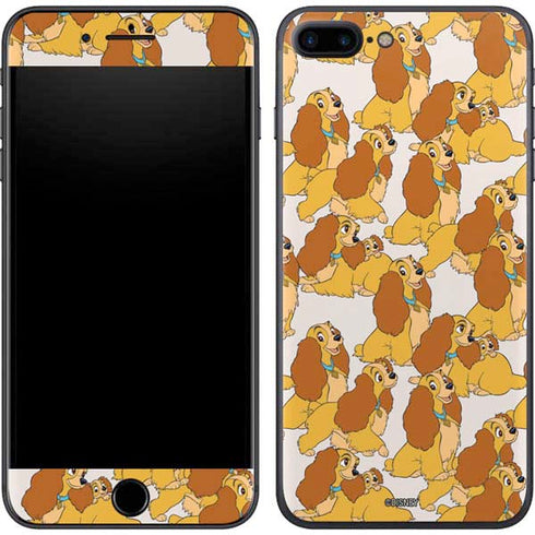 Disney Lady & The Tramp Lady Pattern iPhone 8 Plus Skin