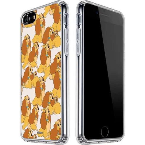 Disney Lady & The Tramp Lady Pattern iPhone SE (2nd & 3rd Gen) Clear Case
