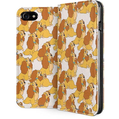 Disney Lady & The Tramp Lady Pattern iPhone SE (2nd & 3rd Gen) Folio Case