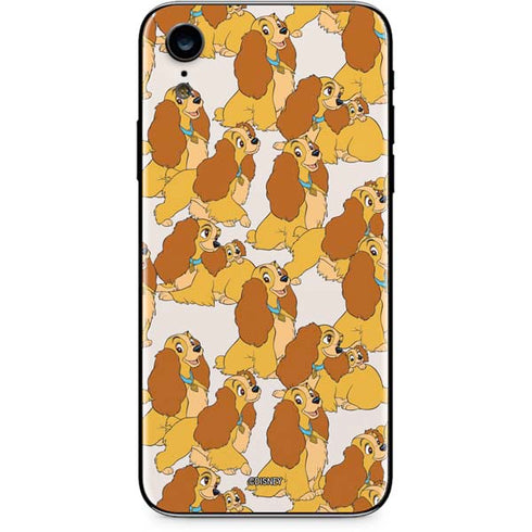 Disney Lady & The Tramp Lady Pattern iPhone XR Skin