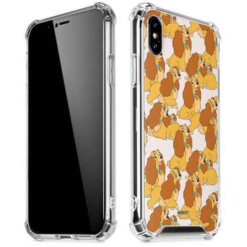 Disney Lady & The Tramp Lady Pattern iPhone XS Max Clear Case