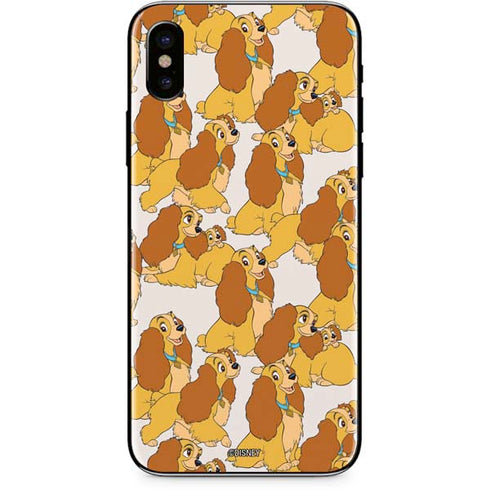 Disney Lady & The Tramp Lady Pattern iPhone XS Skin