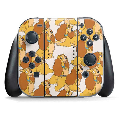 Disney Lady & The Tramp Lady Pattern Nintendo Switch (2017-2021) Joy-Con Controller Skin