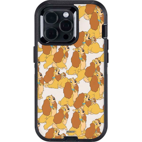 Disney Lady & The Tramp Lady Pattern Otterbox Defender iPhone Skin
