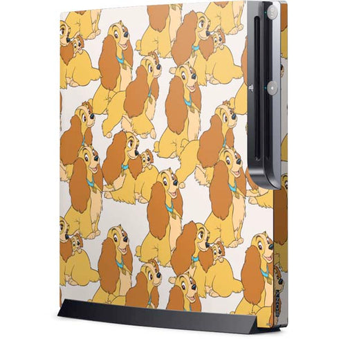Disney Lady & The Tramp Lady Pattern Playstation 3 & PS3 Slim Skin