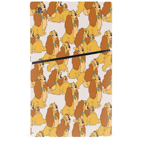 Disney Lady & The Tramp Lady Pattern PS5 Slim Disk Bundle Skin