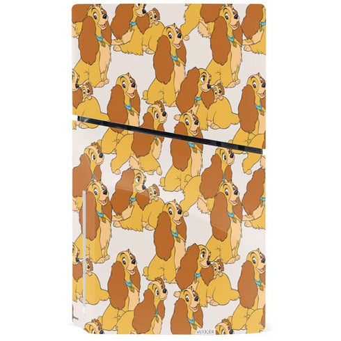 Disney Lady & The Tramp Lady Pattern PS5 Slim Disk Bundle Skin