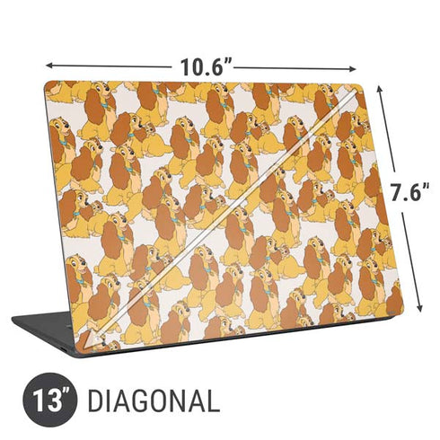 Disney Lady & The Tramp Lady Pattern Universal Laptop 13in (10.6 x 7.6in) Skin