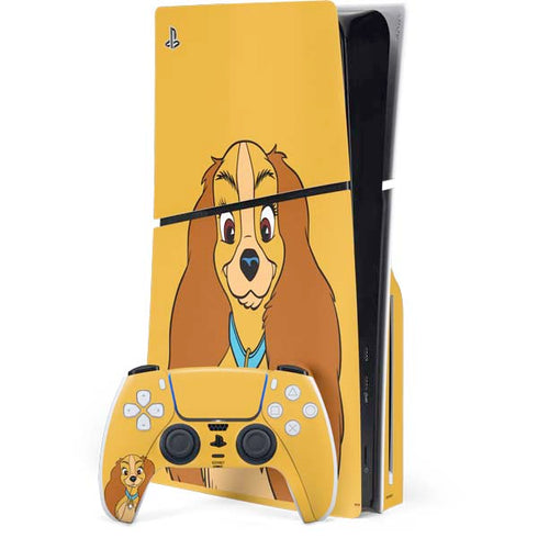 Disney Lady & The Tramp Lady Portrait PS5 Slim Disk Bundle Skin