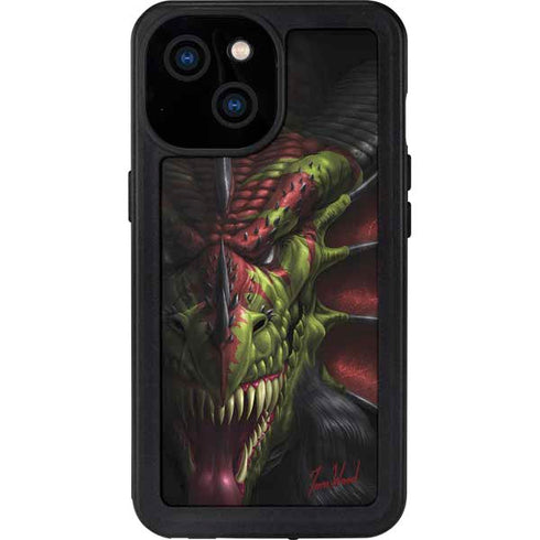 Lair of Shadows Dragon by Tom Wood iPhone 15 Waterproof Case