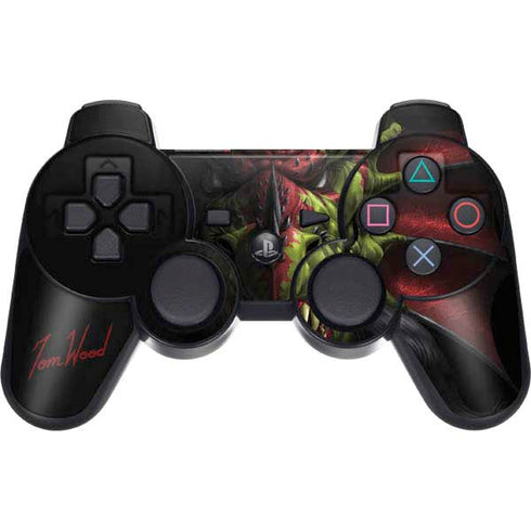 Tom Wood Lair of Shadows Dragon PS3 Dual Shock wireless controller Skin