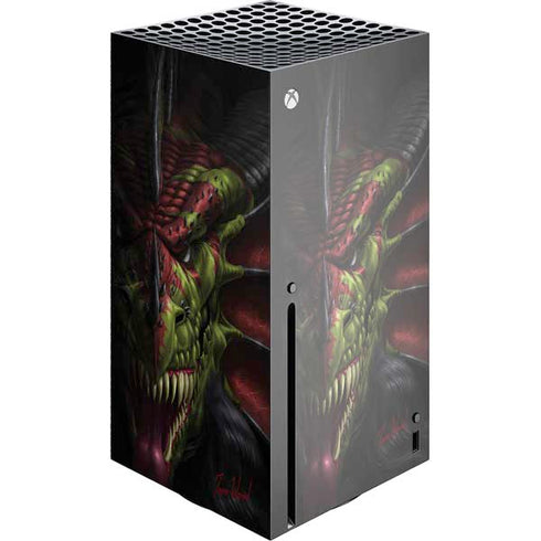 Tom Wood Lair of Shadows Dragon Xbox Series X Console Skin