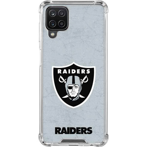 NFL Las Vegas Raiders - Alternate Distressed Galaxy A12 Clear Case