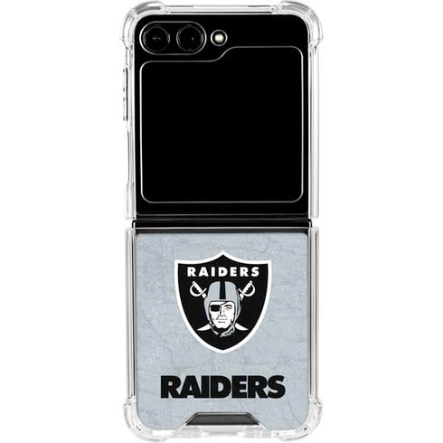 NFL Las Vegas Raiders - Alternate Distressed Galaxy Z Flip5 5G Clear Case